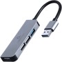 USB-хаб Cablexpert 4 ports Grey (UHB-U3P1U2P3-01) — фото 2