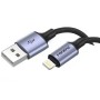 Кабель Foneng X95 Metal Head Braided Cable (3A) USB - Lightning (M/M), 1.2 м, Black (X95-CA-IP) — фото 2