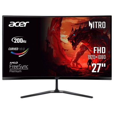 Монитор Acer 27" Nitro ED270X0biip (UM.HE0EE.001) IPS Black 200Hz Curved; 1920x1080, 5 мс, 250 кд/м2, 2xHDMI, DisplayPort