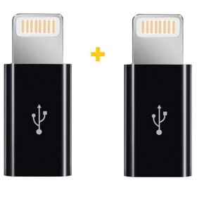 Адаптер XoKo AC-030 micro USB - Lightning (F/M), 2шт., Black (XK-AC030-BK2)