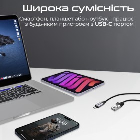 Кабель Promate Clink USB Type-C - RJ-45, 5 м, Black