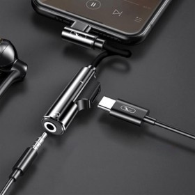 Перехідник SkyDolphin AU03 USB USB-C - Jack 3.5  USB-C (M/F), Black (ADPT-00027)
