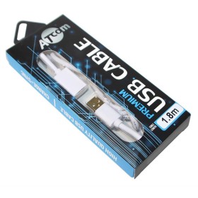 Кабель Atcom USB - USB V 2.0 (M/F), подовжувач, 1.8 м, White  Gold Plated (13425) блістер
