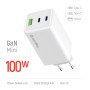 Мережевий зарядний пристрій ColorWay GaN Mini 100W PD Port PPS USB (USB-2C1A) White (CW-CHS061PD-WT), foto 5