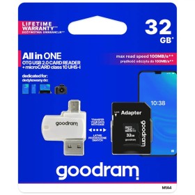 Карта памятi MicroSDHC 32GB UHS-I Class 10 Goodram  SD-adapter  OTG Card reader (M1A4-0320R12)