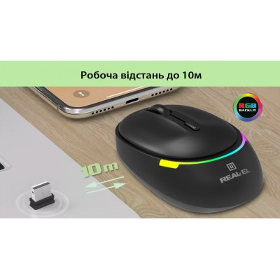 Миша бездротова REAL-EL RM-440W Black