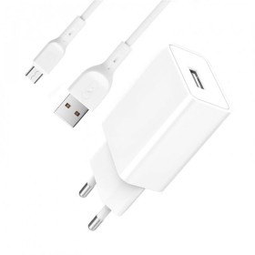 Зарядний пристрій SkyDolphin SC36V (1USB, 2.4A) White (SDMZP-000118)  кабель microUSB
