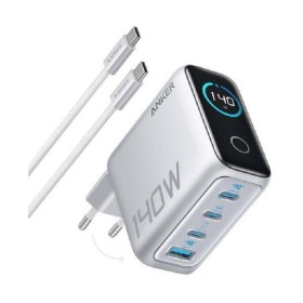 Мережевий зарядний пристрій Anker Laptop GaN Charger Silver, 140W 3xUSB-C 1xUSB-A Display (B2697G41)  кабель USB Type-C